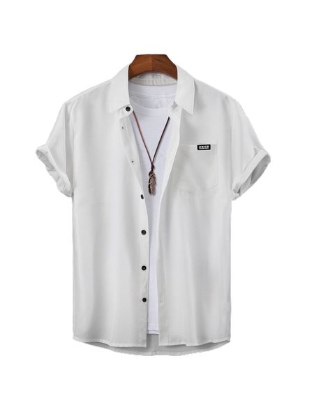 

men patch detail shirt without tee c9wd#, White;black