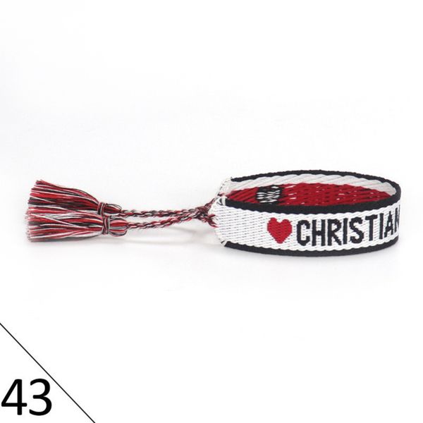

brand fashion d bracelets woven friendship for womens handmade braided luxury bracelet designers with tassel print embroidery mens jewelry b, Golden;silver
