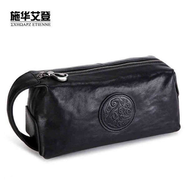 

shihua aiden large capacity new handbag leather busins men's fashion brand, Red;black