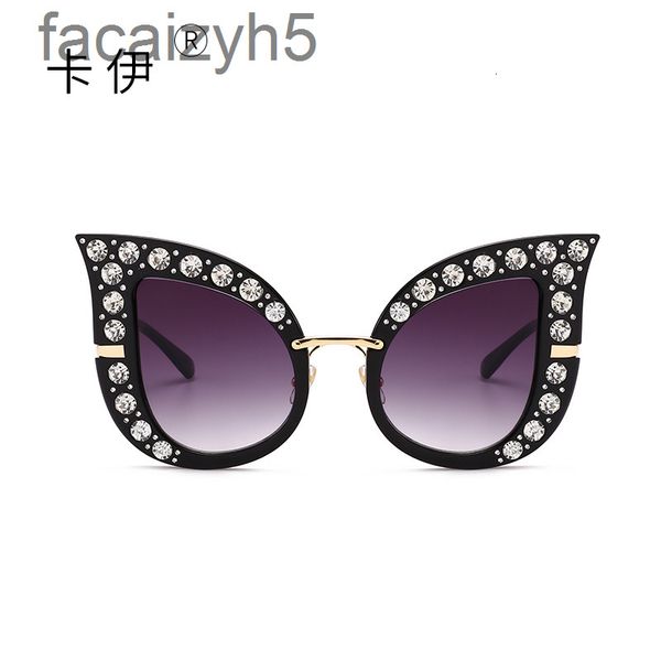 

sunglasses designer new cat's eye full diamond sunglasses fashion show batch b8201yj9a, White;black