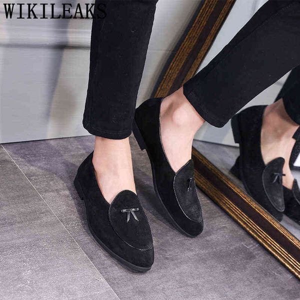 

dres shoe moccasin men designer shoe casual fashion slipper costume homme mariage zapato 220723, Black