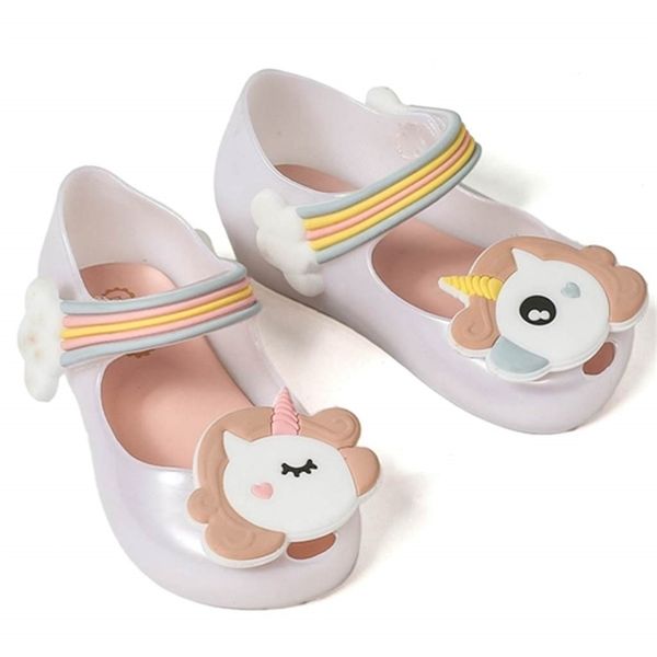 Mini MLSA Unicorn Ayakkabı Kış Jöle Boy Shoe Dargon Sandalet Balık Ağız Kız Slip Slip Çocuklar Sandal Toddler 220422