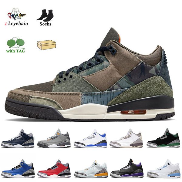 

patchwork camo 3s men women jumpman 1 basketball shoes pine green a ma maniere racer blue georgetown unc black cement rust pink fragment jor