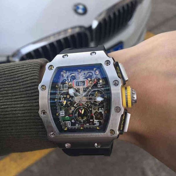 

watches wristwatch designer luxury mens mechanical watch richa milles automatic multi-functional wine barrel milles's atmosphere fashio, Slivery;golden