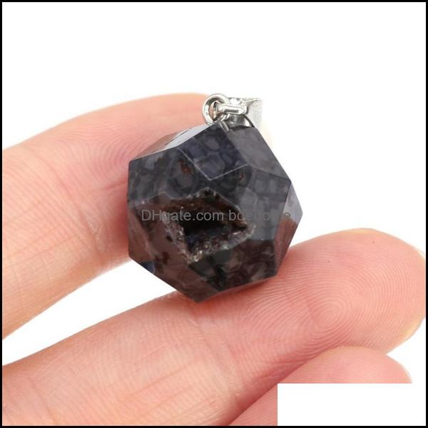 

charms jewelry findings components dragon agates pendent section irregural shape energy pendant for womens diy jewel dhgnl, Bronze;silver