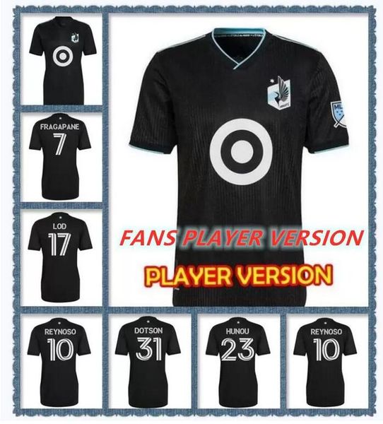 

fans player version 2022 2023 minnesota united fc soccer jerseys mls 22 23 reynoso gregus dotson metanire lod amarilla abila hayes hansen di, Black;yellow
