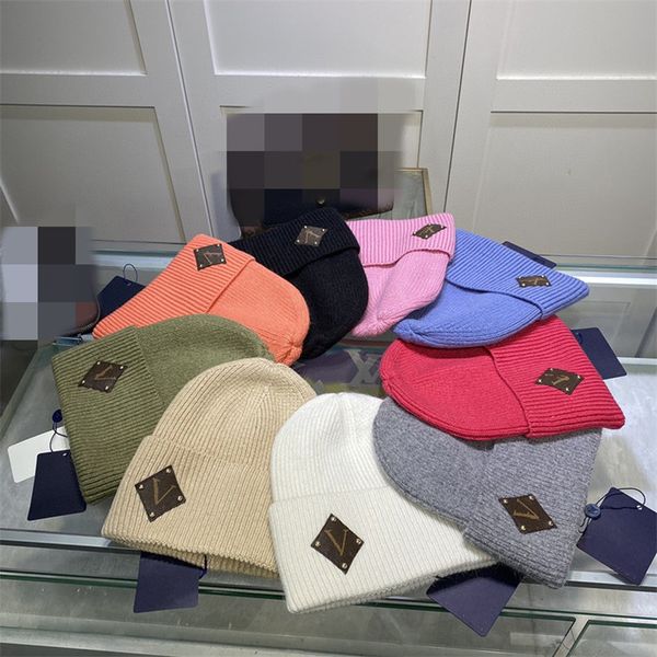 

designer skull caps fashion breathable warm woof beanie cap good texture hat for man woman 9 colors high-quality hat, Blue;gray