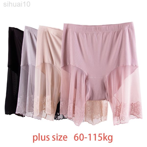 

plus size safety shorts lace shorts under skirt ladies pants underwear large size safety pants women boyshort pants l220802, Black;pink