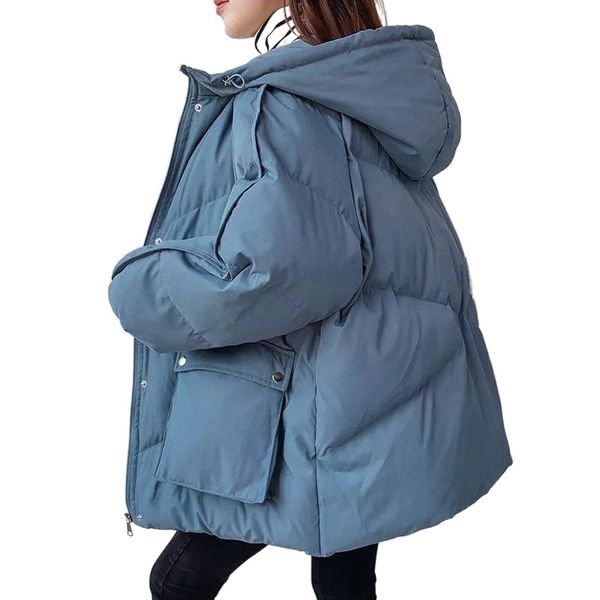 

women's down & parkas 2021 short winter jacket women warm hooded cotton female casual loose outwear korean cotton-padded coat e2b8#, Black