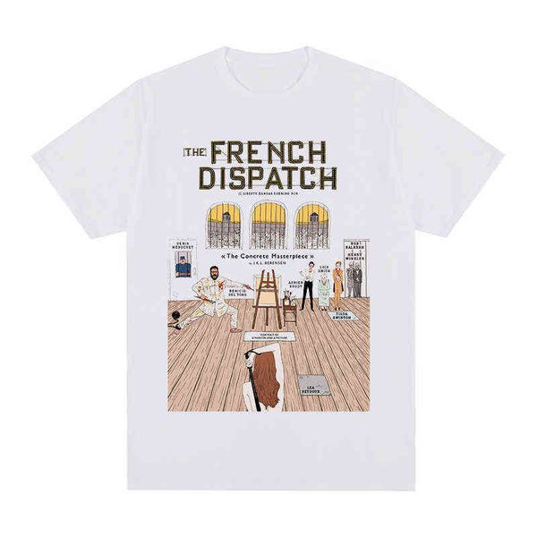 

french dispatch t-shirt wes anderson timothee chalamet cotton men shirt tee tshirt womens novelty design, White;black