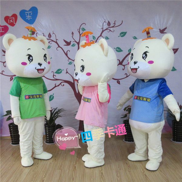 Costumi della mascotte del personaggio dei cartoni animati dell'orso del costume della mascotte dell'orso in vendita Vestito operato da Halloween