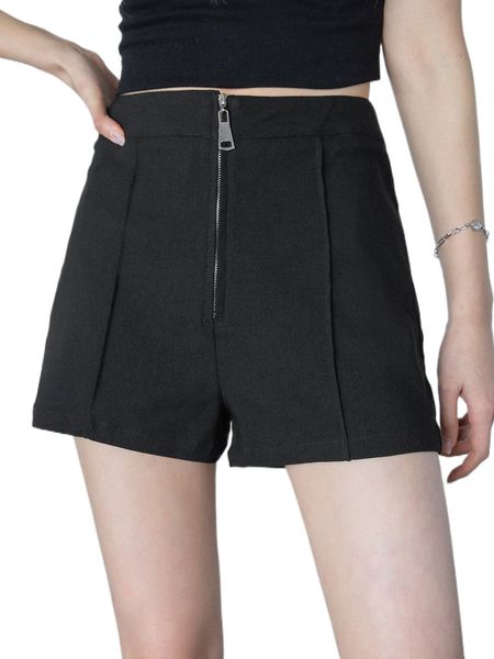 

dazy zip front seam detail shorts r9zt#, White;black