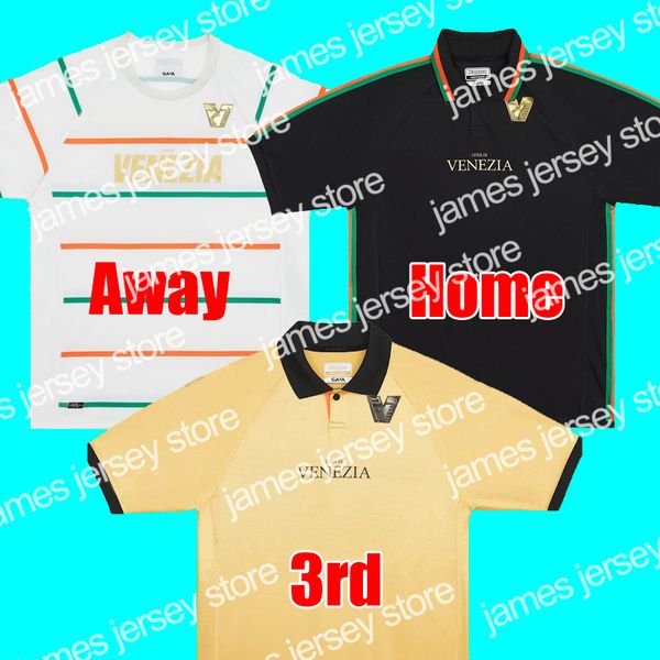 

james 22 23 venezia soccer jerseys henry long sleeve home black away white 3rd gold aramu vacca jr tessmann venice maglia 2022 2023 busio jo, Black;yellow