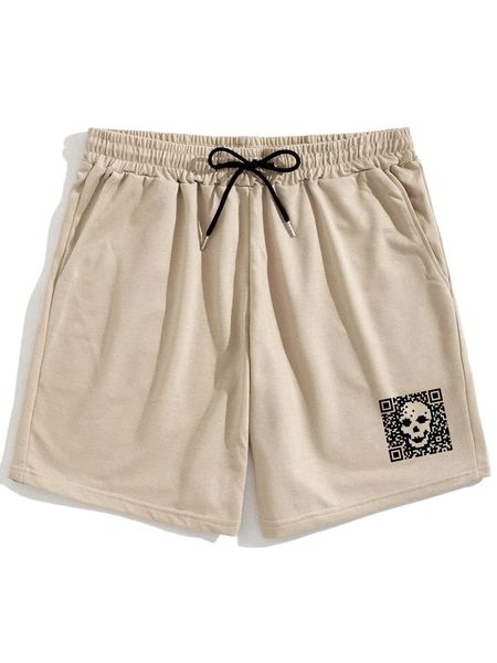 

romwe guys skull print shorts n6xi#, White;black