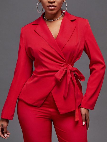 

sxy lapel neck knot side blazer 63mi#, White
