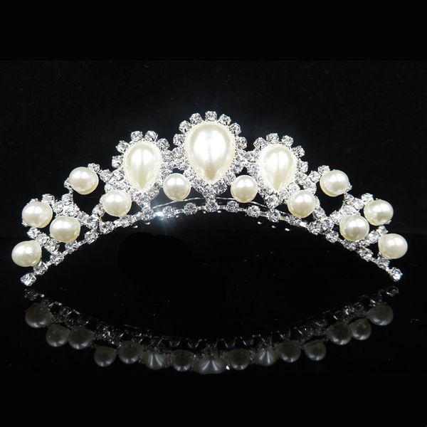 Bellissimi copricapi di perle eleganti intarsio intarsio Tiara Wedding Bride Capelli per capelli da sera