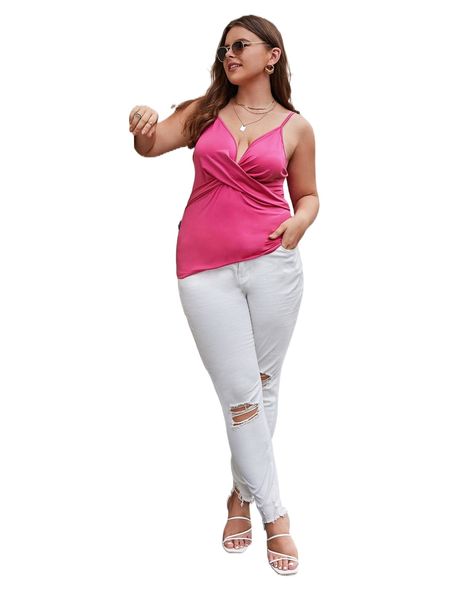 

plus wrap cross cami l5tj#, Black