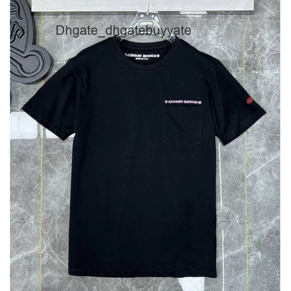 

men's brand luxury t shirts ch man t-shirt summer fashion women cross sanskrit tees letter designer tshirts boy loose round neck shirt, White;black