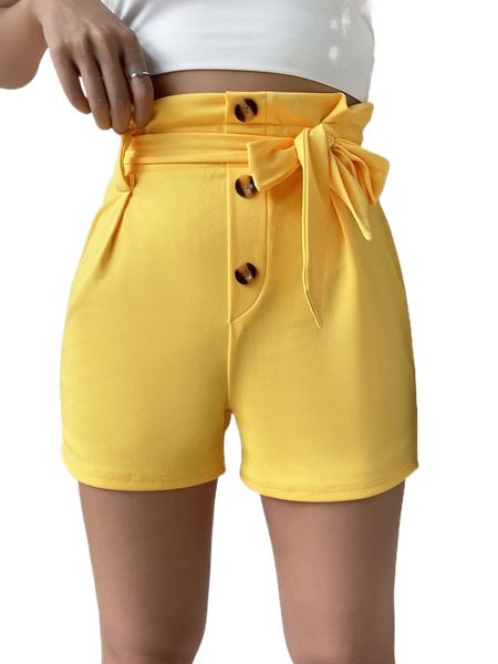 

paperbag waist belted shorts n1lt#, White;black