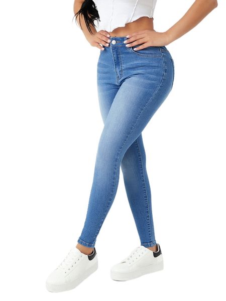 

petite high waisted skinny jeans g9ai#, Blue