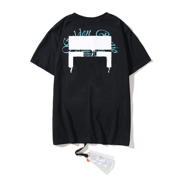 

summer loose mens t shirts fashion tees designers offs brands man women casual t-shirt luxury clothing letter arrow black white tshirts str, White;black