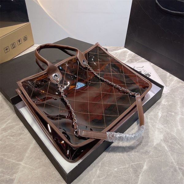 

2022 women transparent jelly shoulder bag high street brand designer handbag c brang purses bag large capacity totes handbags enough bags