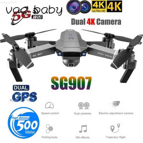 

sg907 gps remote control aircraft 4k dual camera hd wifi fpv rc four corner folding uav