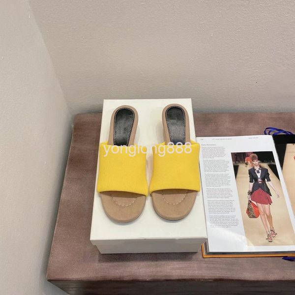 

slippers high end european goods summer leather high-heeled sandals trend, Black