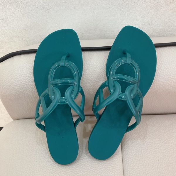 

2022 women sandals luxury high heels laminate leather mid-heel sandal suede designer flat sandals summer beach slippers 35-41 boxtop, Black