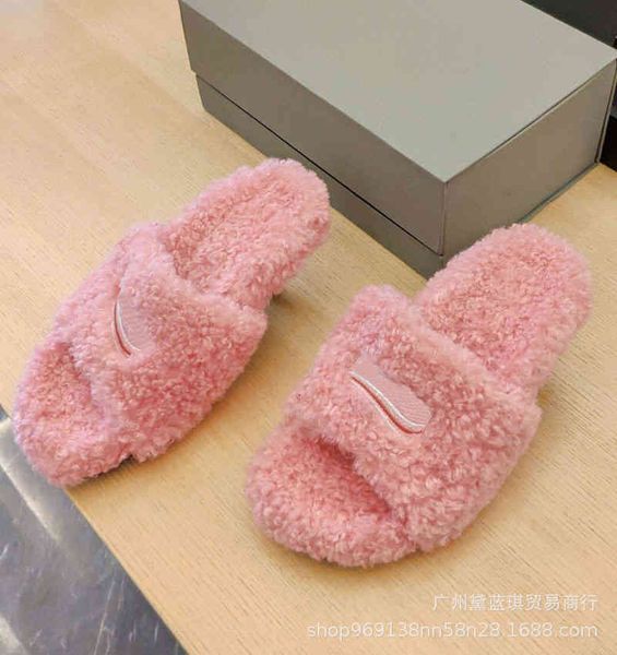 

sandals spring and autumn fashion personalized sheep curly one-sided high heels thick women's trend of wearing slippers, Black
