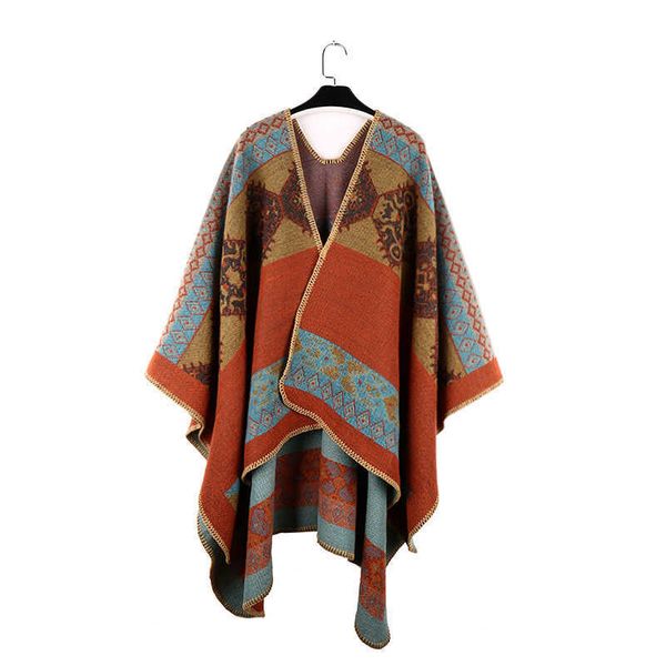 

shawl s ethnic style cashmere can be y matched with travel cloak to keep warm in autumn and wter it worn out northwest, Blue;gray