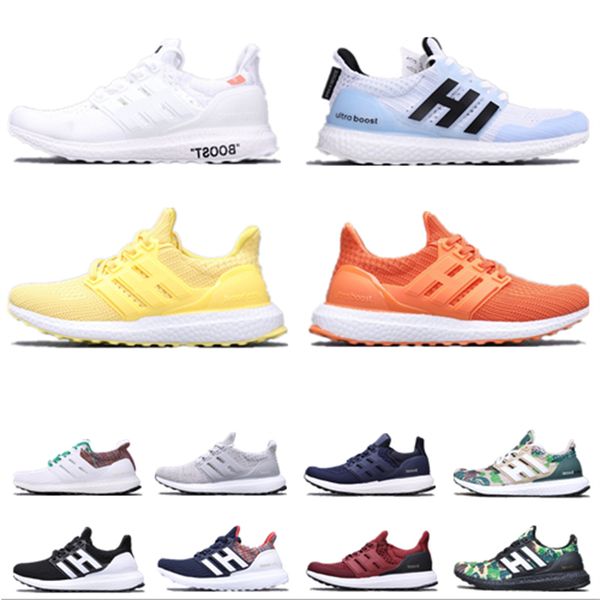 

new men running shoes ultra 4.0 core triple black white solar yellow blue gold metallic tech indigo purple dash grey women tenis trainers sn