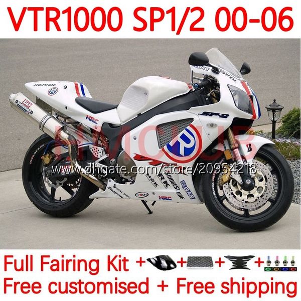 Kit carrozzeria per HONDA VTR1000 RC51 SP1 SP2 RTV1000 2000-2006 Bodys 110No.68 VTR-1000 00 01 02 03 04 05 06 VTR 1000 2000 2001 2002 2003 2004 2005 2006 Carenatura bianco blu