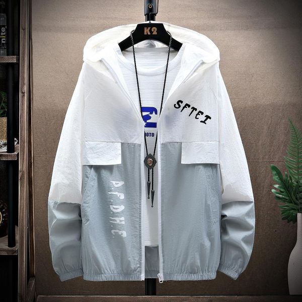 

men's jackets thin jacket summer hoode sunscreen cardigan casual outerwear uv sun protection beach lady loose whit, Black;brown