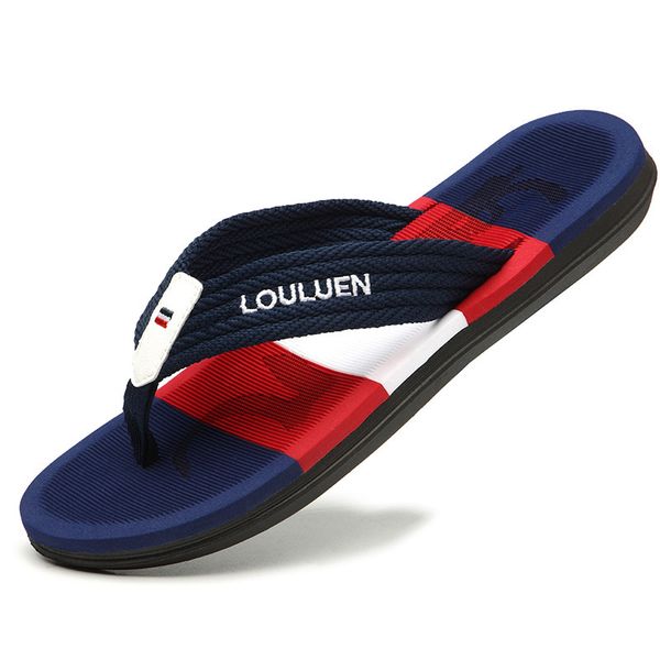 

brand flip flops men summer beach slippers fashion breathable casual outdoor 220408, Black