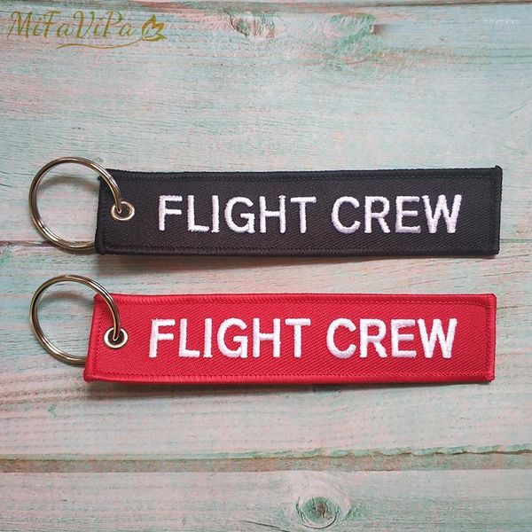 Portachiavi 20 PC Rosso FLIGHT CREW Portachiavi Moda Gingillo Cinturino per telefono Ricamo nero Per aviazione Regalo Portachiavi per auto Miri22 all'ingrosso