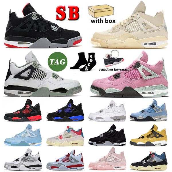 

with box 4 iv jumpman basketball shoes for mens womens 4s seafoam blue thunder military black cats airness white cactus sneakers
