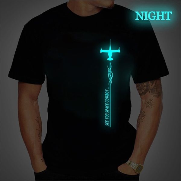 

cowboy bebop summer mens t shirts oversized loose clothes vintage short sleeve fashion printed luminous man shirt 220608, White;black