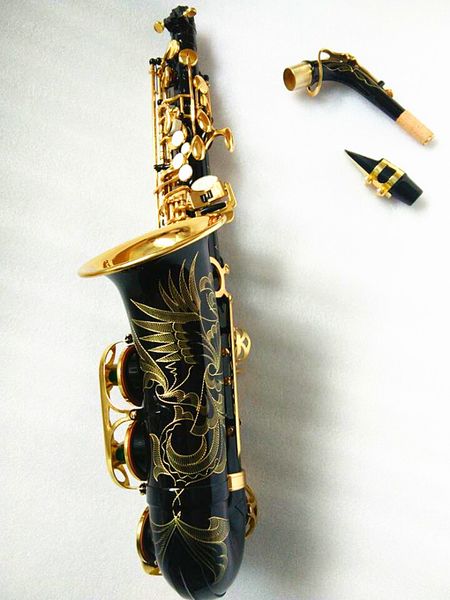 

new alto sax black gold key saxophone and mouthpiece case