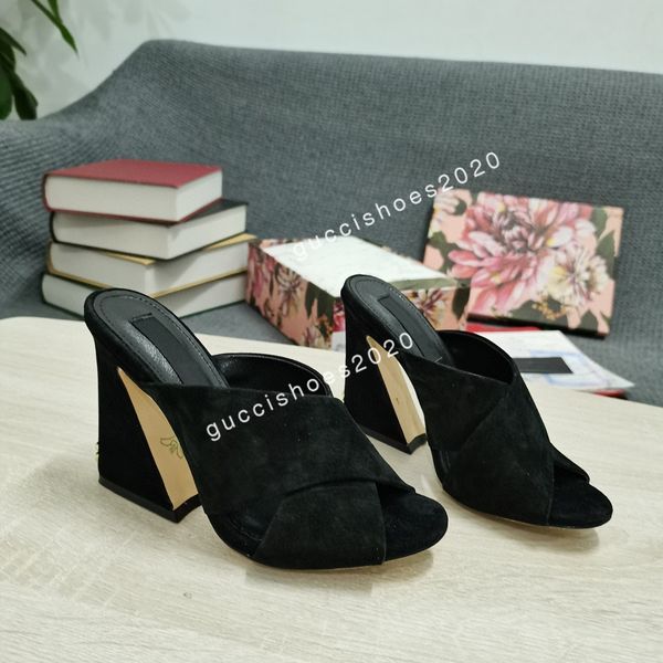 

2022 classic high-heeled boat shoe designer leather thick heel high heels cowhide tassels round head metal women dress shoes size34-43 bn210, Black;red