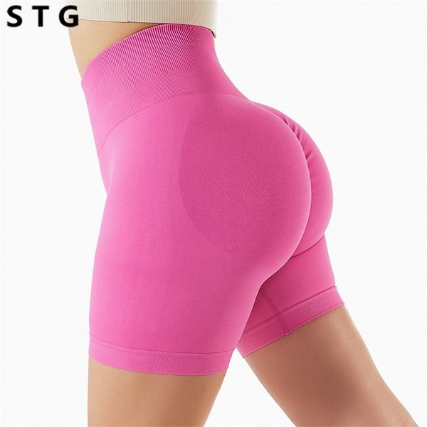 

woman sports shorts gym push up high waist elastic seamless leggings fitness workout running yoga bottoms breathable biker short 220630, White;black