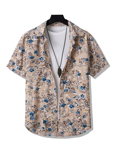

men floral print shirt without tee z2wt#, White;black