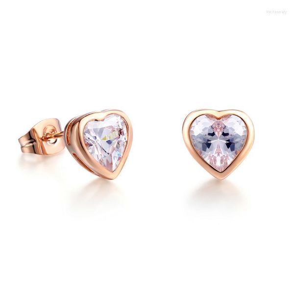 Stud Love Heart Piercing Orecchini per le donne Dazzling Cute Crystal Diamond Accessori per le orecchie Gioielli di moda Regali E262Stud Kirs22