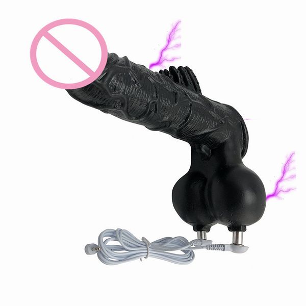 Nuovo scossa elettrica testicolo in silicone Ball Barella Scroto dildo falso pene castità bondage cock ring maschio giocattolo elettro sexy