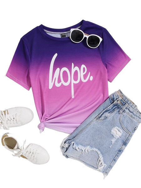 

plus letter graphic ombre tee b9zr#, Black