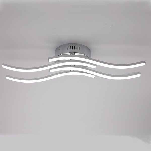 Luzes de teto LED para quarto da sala de estar 24W 18W 12W Lâmpadas de teto de pendente modernas 85-265V Projeto curvado de onda