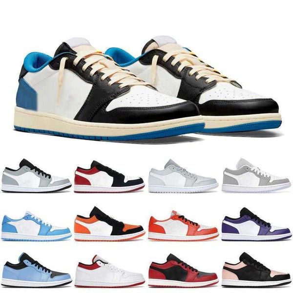 

new men women 1s low basketball shoes black 1 ts x fragment jumpman light smoke grey crimson tint unc court purple bred green toe starfish