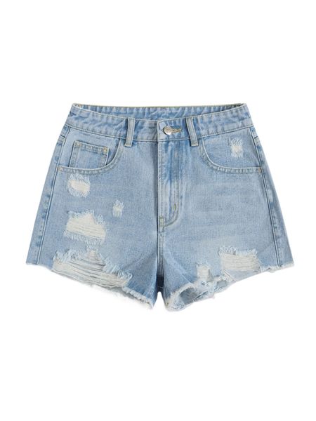 

r.ipped frayed r.aw h.em d.enim shorts q7pj#, White;black