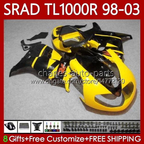 SUZUKI SRAD TL1000R için OEM gövdesi TL TL1000 R 98 99 00 01 02 03 Kodu 118NO.97 TL 1000R 98-03 TL-1000 TL 1000 R 1998 1999 2000 2001 2002 2003 Sarı Siyah Peri