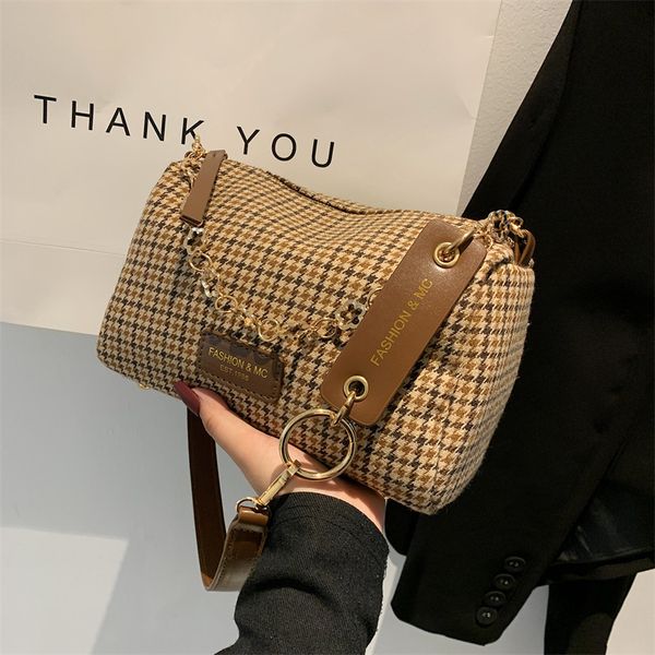

designer bags retro plaid fashion square casual one shoulder diagonal bag 22cm